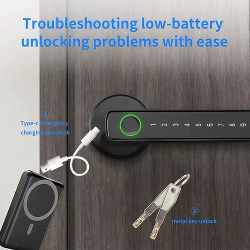 Tuya Smart Fingerprint Lock Financial Class Electronic Indoor Lock Password Key Tuya APP Bluetooth Unlock Bathroom Bedroom