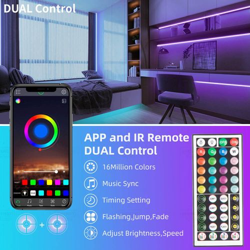 Led Light Strip Music Sync RGB Color Changing Bluetooth Led Lights