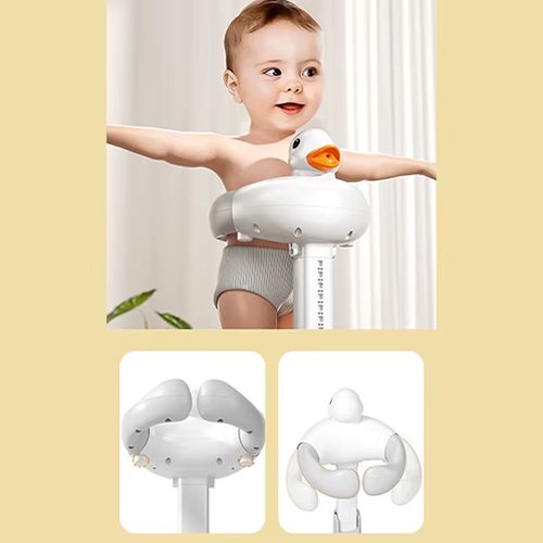 Portable Non-slip Duck Shaped Baby Bath Racks  Shower Helper Handle  Adjust Length   Send a stool!