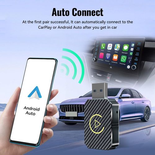 2 in 1 Wireless CarPlay Auto Adapter, Plug & Play Converts Wired to Wireless