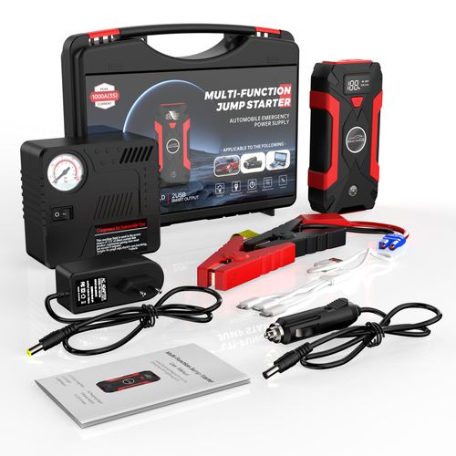 Car Jumper Start, Emergency Start Mobile Power Supply with Inflatable Pump
