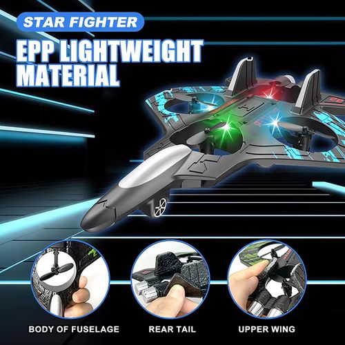 Foam Drone RC Airplane ,Remote Control Plane Fighter Jet with Light, Auto Hovering, LED Airplane Toy