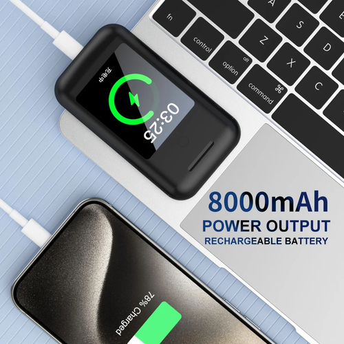 🔋 Smart Screen Power Bank & Wireless Bluetooth 5.2 Earphones! 8,000mAh + Torch!