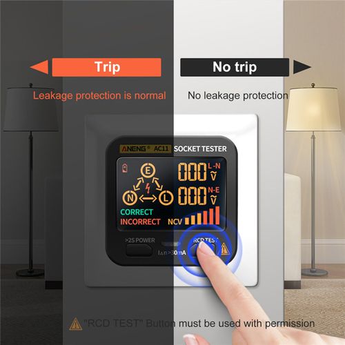 ⚡Digital Socket Tester Volt RCD Live Neutral Line NCV ⚡ Circuit Tester with LCD Display