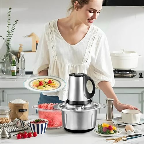 Electric Food Chopper, 3L Stainless Steel Meat Grinder for Baby Food, Meat, Vegetables, Fruits