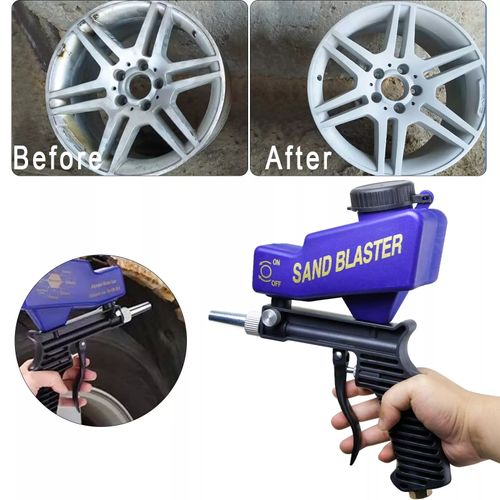 Handheld Portable Sandblasting Gun, Air Gravity Feed Rust Remover Spray Gun