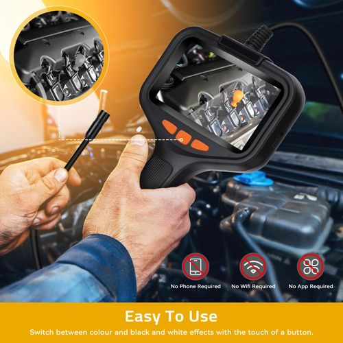 Handheld Waterproof Endoscope with 3 Hooks, HD LCD Screen Endoscope Inspection Camera