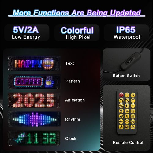 Colorful Programmable Flexible Devil Eyes Light, DIY Car Dynamic LED Smart Colorful Eye Lamp