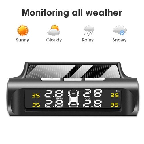 TPMS Tyre Solar Tire Pressure Monitoring System, Wireless LCD Display Tire Pressure Alarm