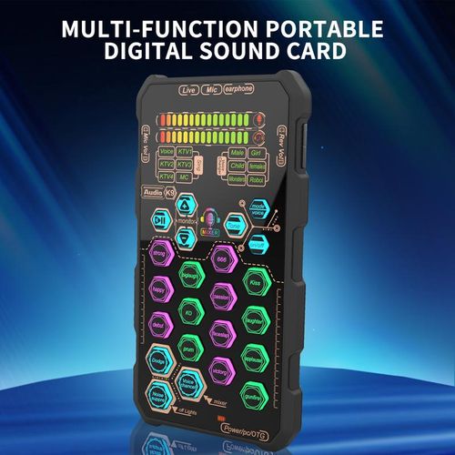 handheld mini sound card, voice changer recording set, live sound card - suitable for mobile phone models and computers