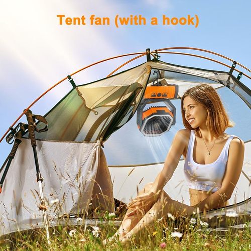 20000mAh Portable Rechargeable Camping Fan with LED Light