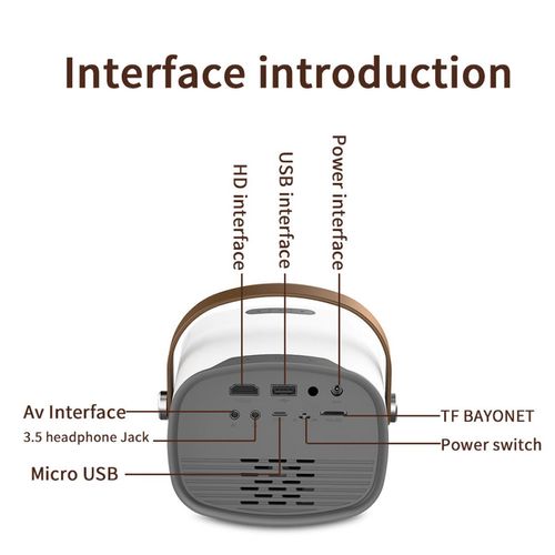 Mini Portable Projector - Home Theater Projector 1080p Supported