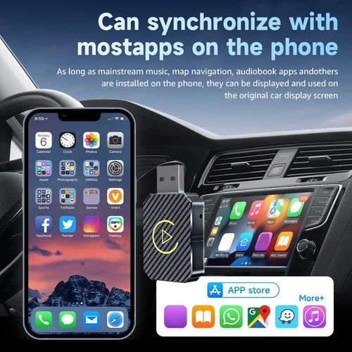 2 in 1 Wireless CarPlay Auto Adapter, Plug & Play Converts Wired to Wireless