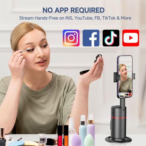 Portable Mobile Phone Gimbal Stabilizer, 360° Rotatable Auto Tracking Phone Holder with Remote