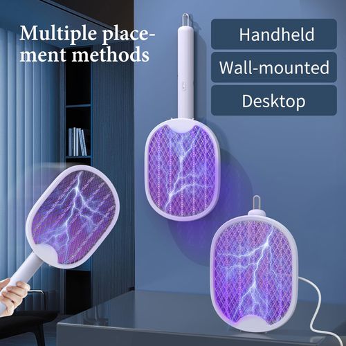 2PCS Foldable Electric Fly Swatter, Indoor Outdoor Bug Zapper Mosquito Insect Killer