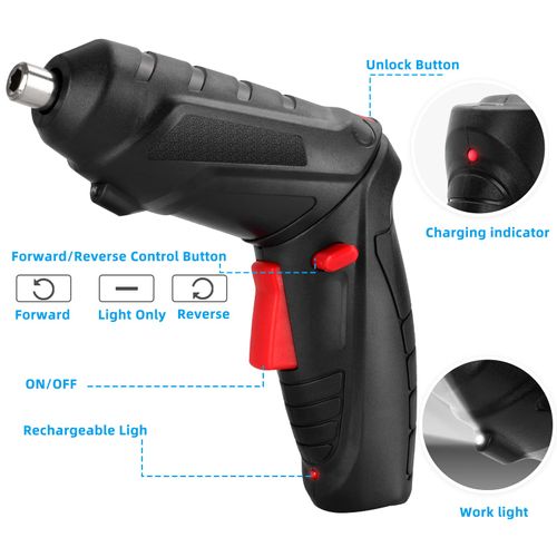 47PCS Electric Rechargeable Screwdrivers Cordless Screw Guns Drill Driver