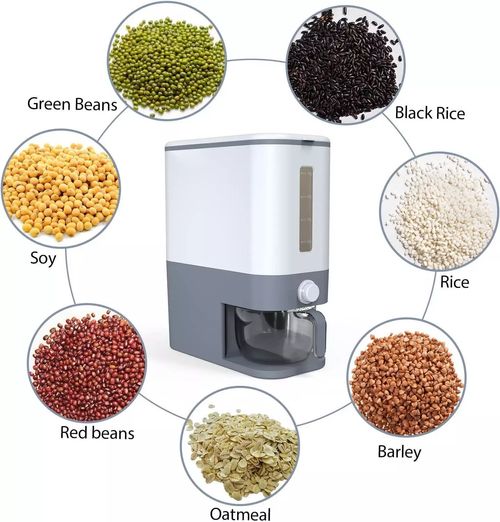 Large Capacity Rice Dry Food Dispenser with Measuring Cup