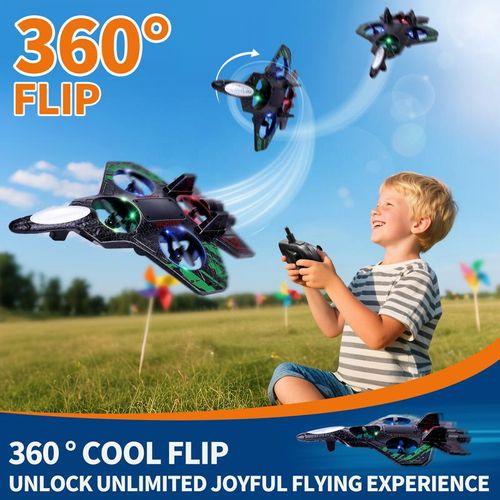 Foam Drone RC Airplane ,Remote Control Plane Fighter Jet with Light, Auto Hovering, LED Airplane Toy