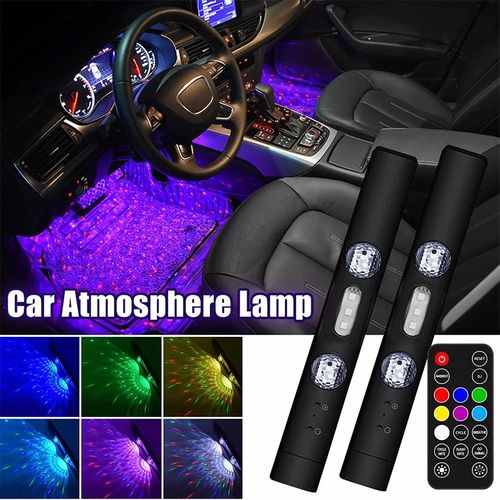 2PCS Colorful USB Rechargeable LED Car Interior Light