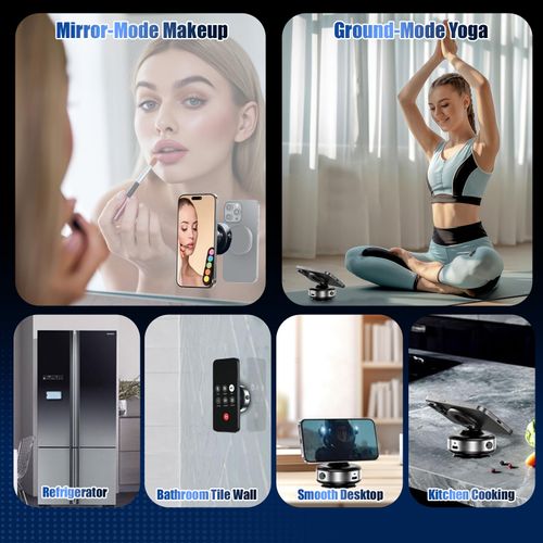 Strong Magnets Car Phone Mount with Wireless Charger  & Metal Ring, 360° Adjustable Phone Holder