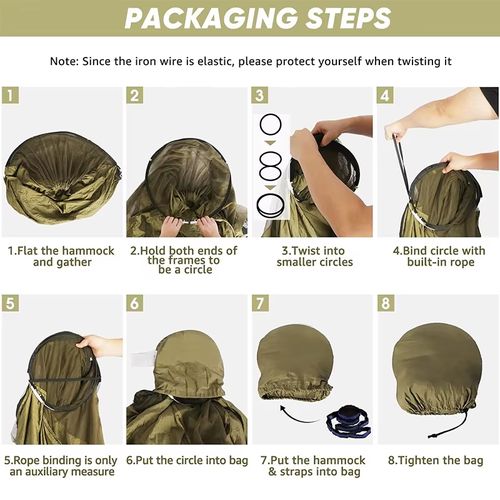 Large Outdoor Mosquito Net Hammock, 3-in-1 Waterproof Camping Hammock