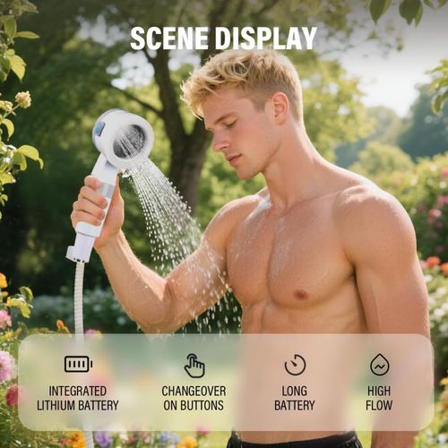 Portable Outdoor Shower Head – Rechargeable Shower Pump
