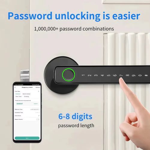 Tuya Smart Fingerprint Lock Financial Class Electronic Indoor Lock Password Key Tuya APP Bluetooth Unlock Bathroom Bedroom