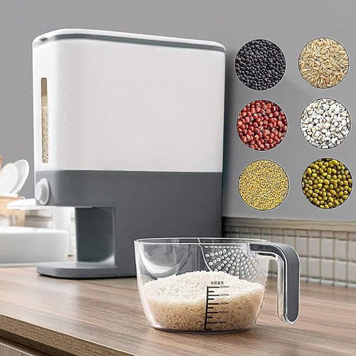 Large Capacity Rice Dry Food Dispenser with Measuring Cup
