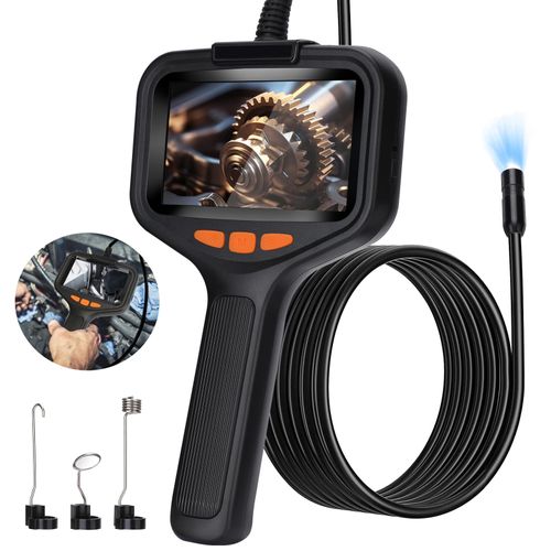 Handheld Waterproof Endoscope with 3 Hooks, HD LCD Screen Endoscope Inspection Camera