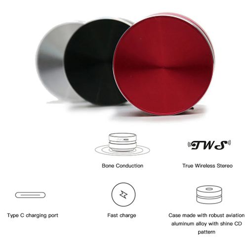 Bluetooth Bone Conduction Speaker Stereo Bass Portable Small Wireless Speaker with Suction Cup for Bathroom Outdoor