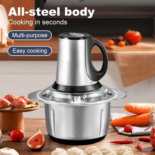 Electric Food Chopper, 3L Stainless Steel Meat Grinder for Baby Food, Meat, Vegetables, Fruits
