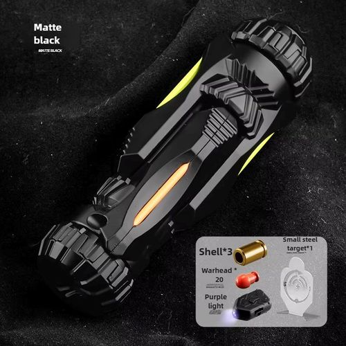 One-Click Launch Black Alloy Mini Toy Gun for Boys with 20 Bullets & Rotating Stress Knob