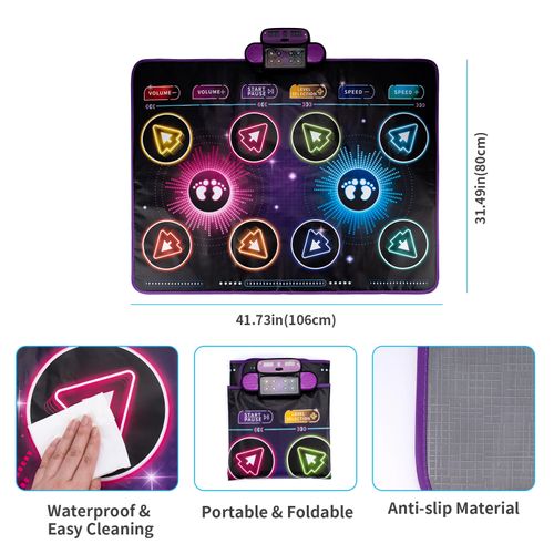Dancing Blanket Kids Electronic Dance Mat Kid Floor Music Blanket Double Players Mode with 9 Levels Educational Toys