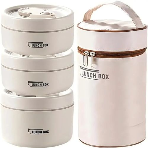 3PCS Set Portable Insulated Food Lunch Container with Insulated Bag