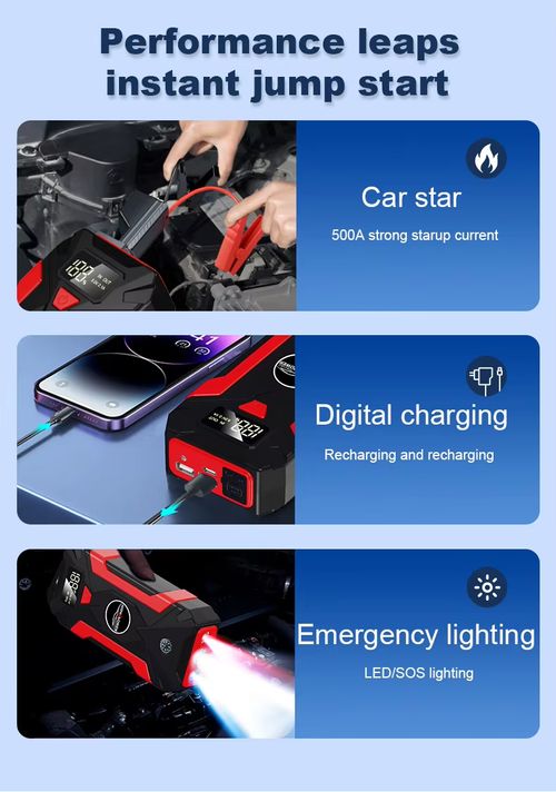 Car Jumper Start, Emergency Start Mobile Power Supply with Inflatable Pump