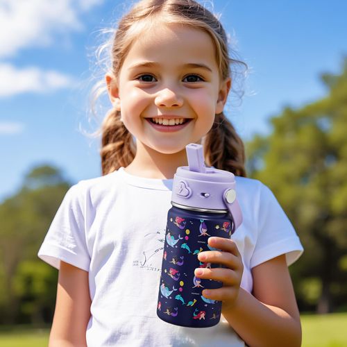360ml Kids Insulated Water Bottle, BPA Free Stainless Steel Portable Double Wall Vacuum Tumbler