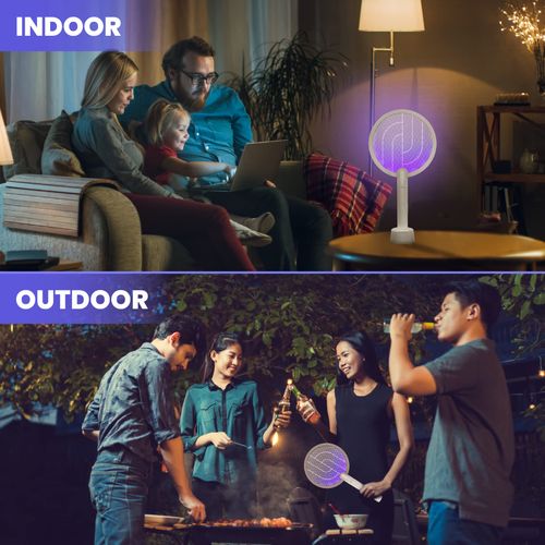 Electric Fly Swatter Mosquitoes Zapper, 2 in 1 Cordless Bug Zapper Insect Killer USB Rechargeable