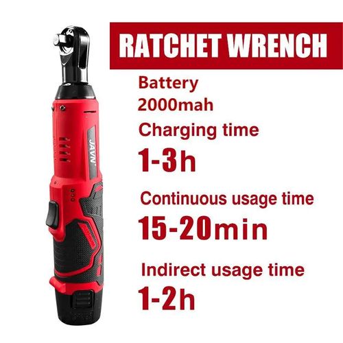 Cordless Electric Ratchet Wrench with 4 Sockets & 2 Batteries & LED Light for Car Repair, Home Project