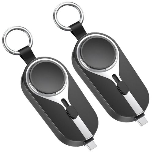 2PCS Pocket Sized Solar Power Bank for iPhone, Smart Watch, Earbuds