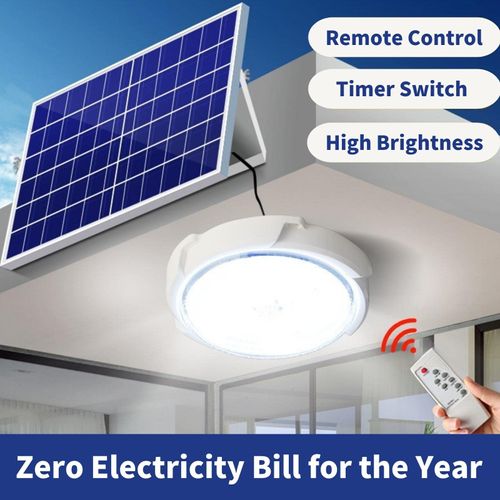 Solar Shed Light, Indoor Outdoor Solar Pendant Lights with Remote Control
