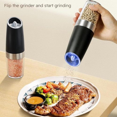 2PCS Electric Salt & Pepper Grinder Set, Battery Powered Household Seasoning Grinder