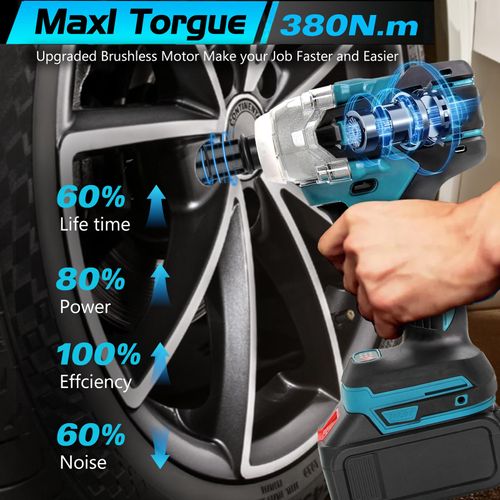 Cordless Impact Wrench Set, 21V Brushless High Torque Electric Wrench