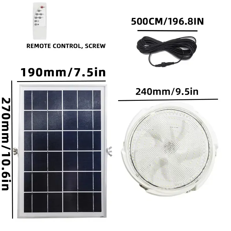 Solar Shed Light, Indoor Outdoor Solar Pendant Lights with Remote Control