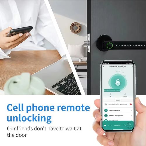 Tuya Smart Fingerprint Lock Financial Class Electronic Indoor Lock Password Key Tuya APP Bluetooth Unlock Bathroom Bedroom