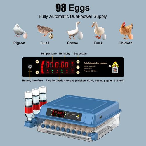 98 Eggs Incubator Small Household Automatic Intelligent Incubator Poultry Waterbed Incubators And Temperature Controler