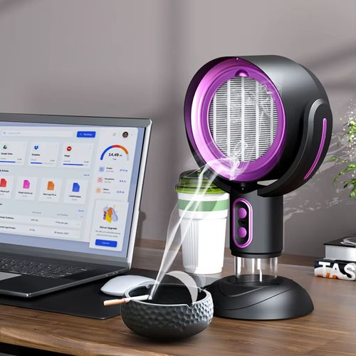 Portable desktop exhaust fan—adjustable cover, USB charge!