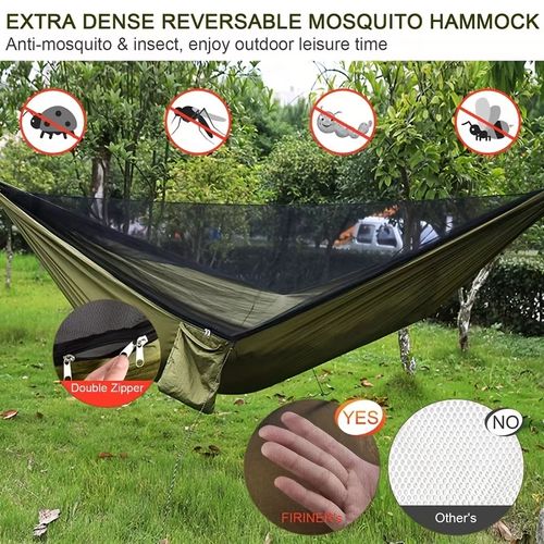 Large Outdoor Mosquito Net Hammock, 3-in-1 Waterproof Camping Hammock