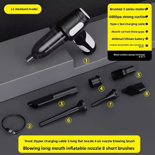 6000PA Car Wireless Vacuum Cleaner 120W Powerful Suction Home Dual Use Cleaner New Portable Handheld Cleaning Machine ﻿