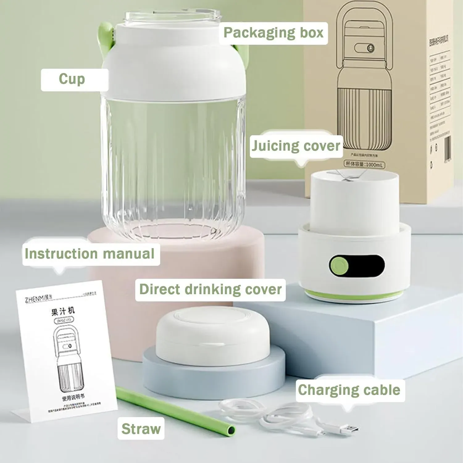 Portable Juicer Small Household Multi-function Wireless Charging Ton Barrel