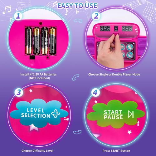 Dancing Blanket Kids Electronic Dance Mat Kid Floor Music Blanket Double Players Mode with 9 Levels Educational Toys